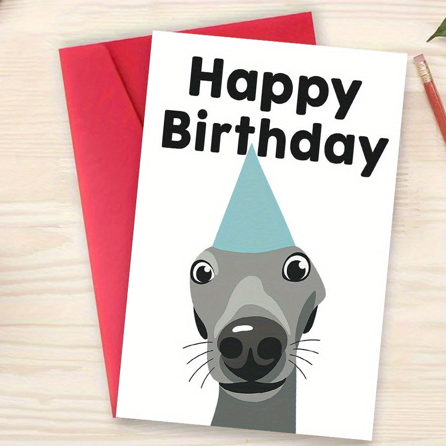 Funny Dog Birthday Card, Perfect for Greyhound and Whippet Lovers