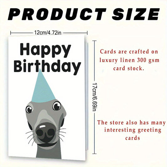 Funny Dog Birthday Card, Perfect for Greyhound and Whippet Lovers