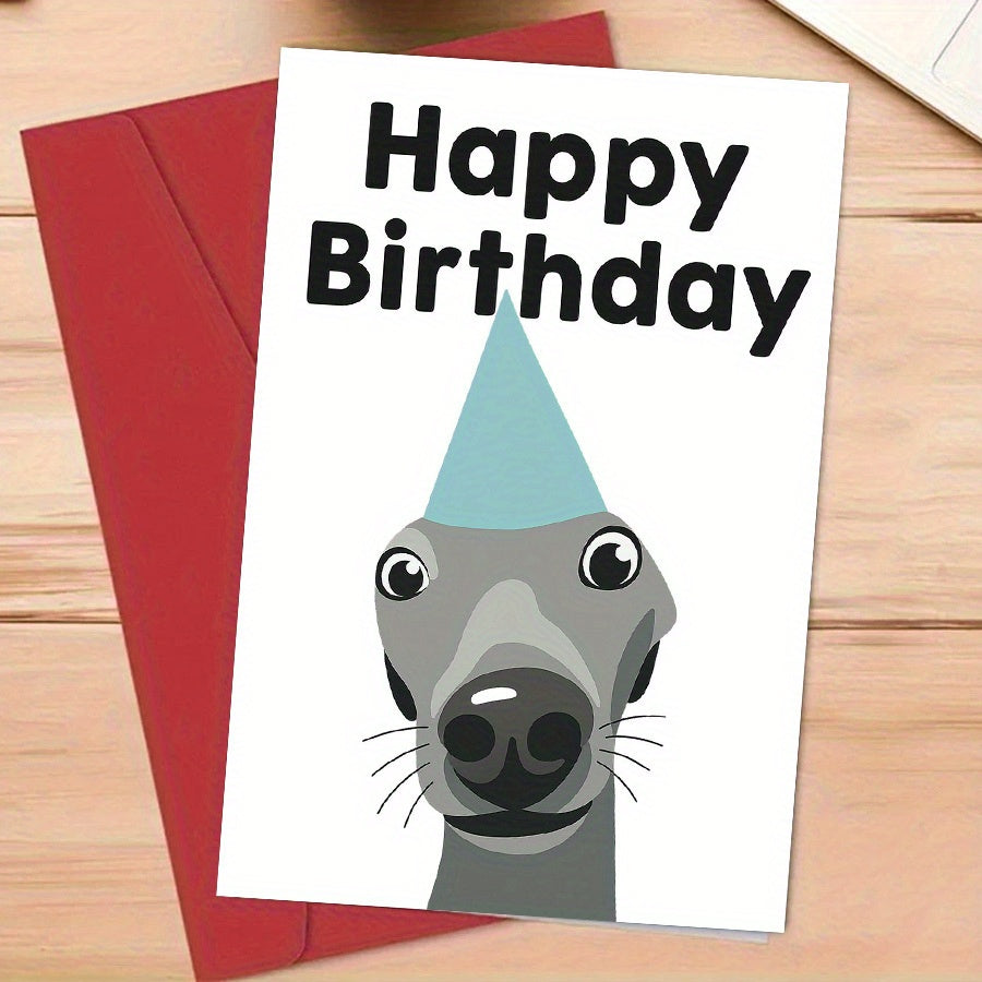 Funny Dog Birthday Card, Perfect for Greyhound and Whippet Lovers