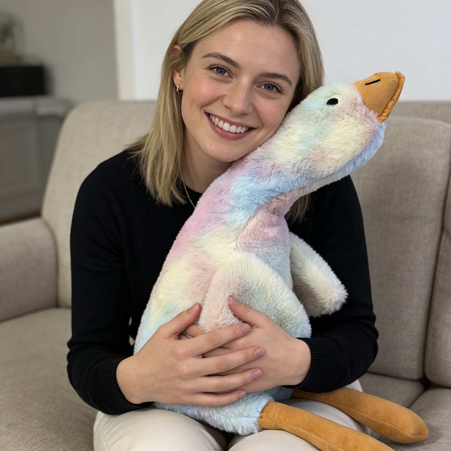 Large Plush Goose Pet Toy | Soft Sleeping Companion, Washable, Ideal for All Breed Sizes