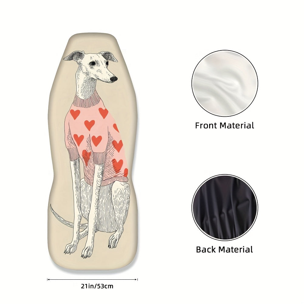 Universal Car Covers Featuring a Whippet Design in a Heart Sweater Motif