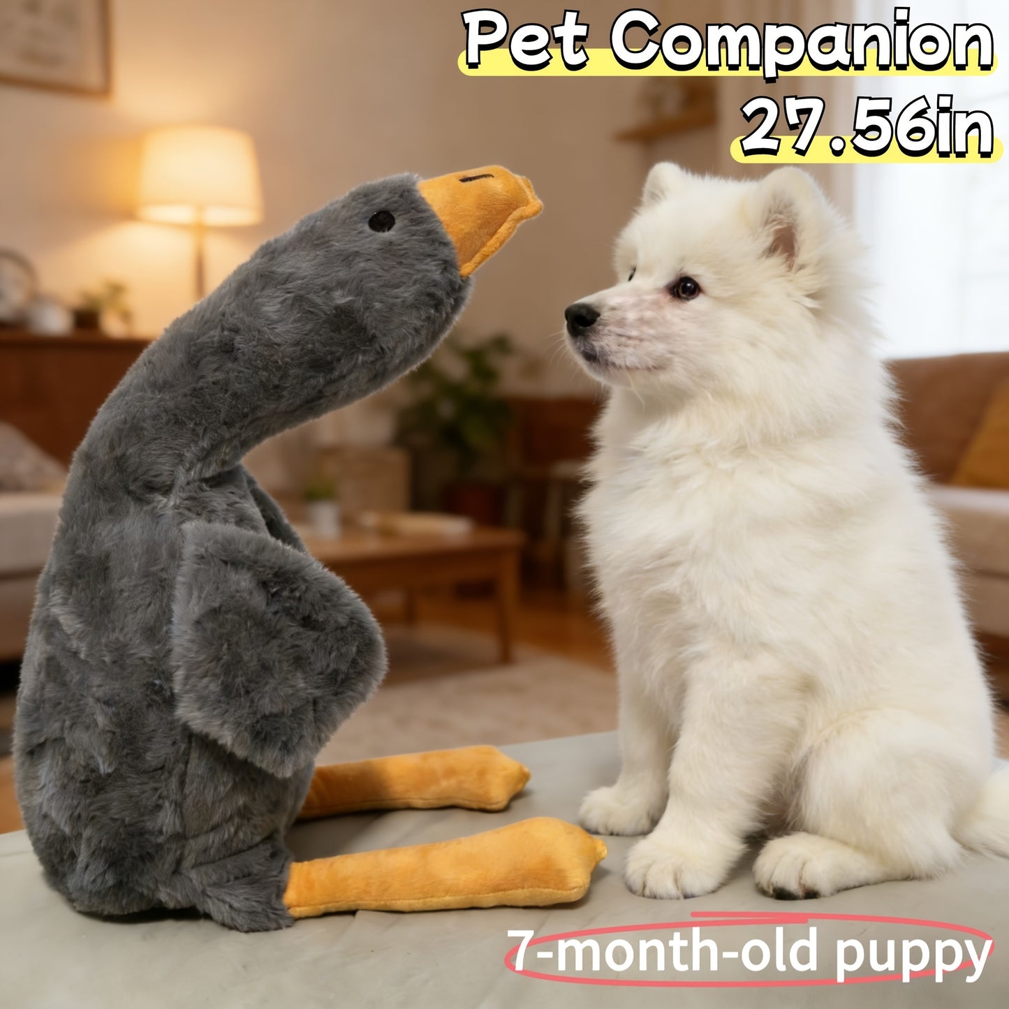 Large Plush Goose Pet Toy | Soft Sleeping Companion, Washable, Ideal for All Breed Sizes