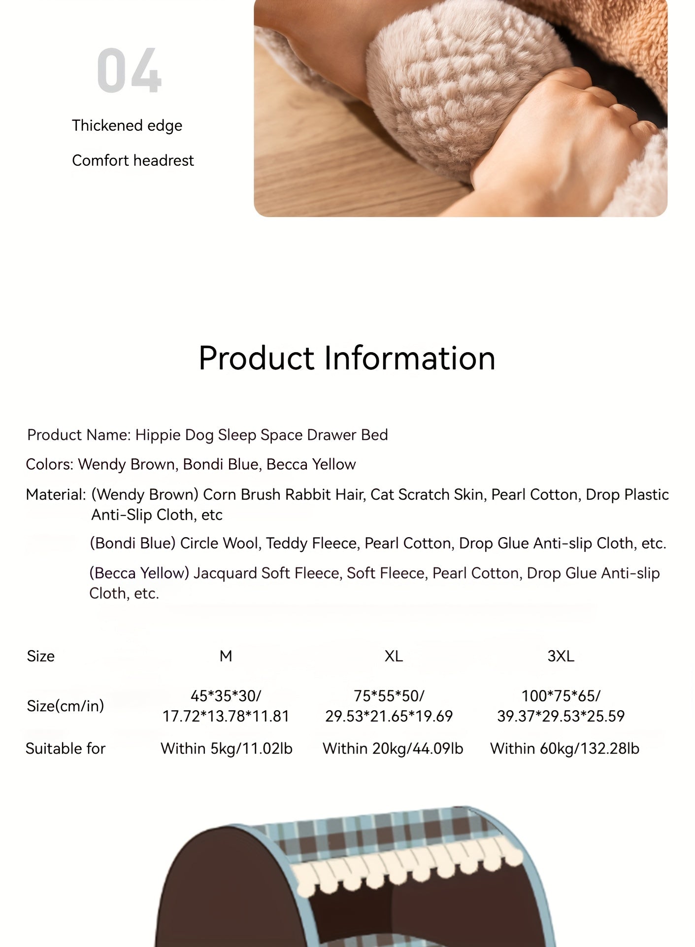 Winter Warm Pet Bed with Sleep Drawer