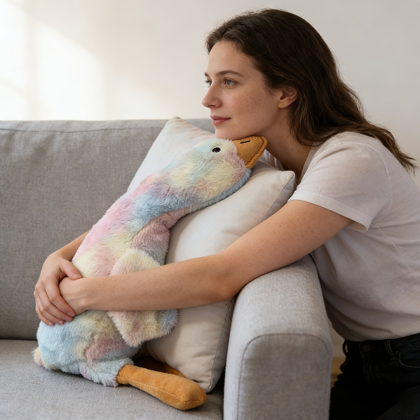 Large Plush Goose Pet Toy | Soft Sleeping Companion, Washable, Ideal for All Breed Sizes