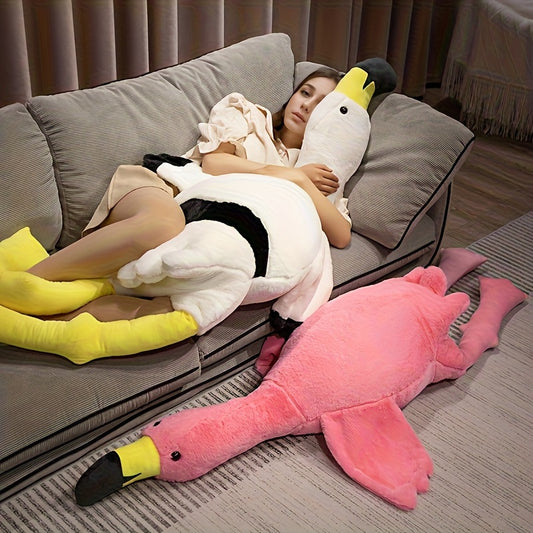 180cm/70.87in Giant Flamingos White and Red Plush Doll