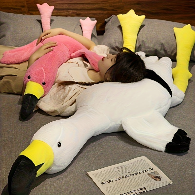 180cm/70.87in Giant Flamingos White and Red Plush Doll