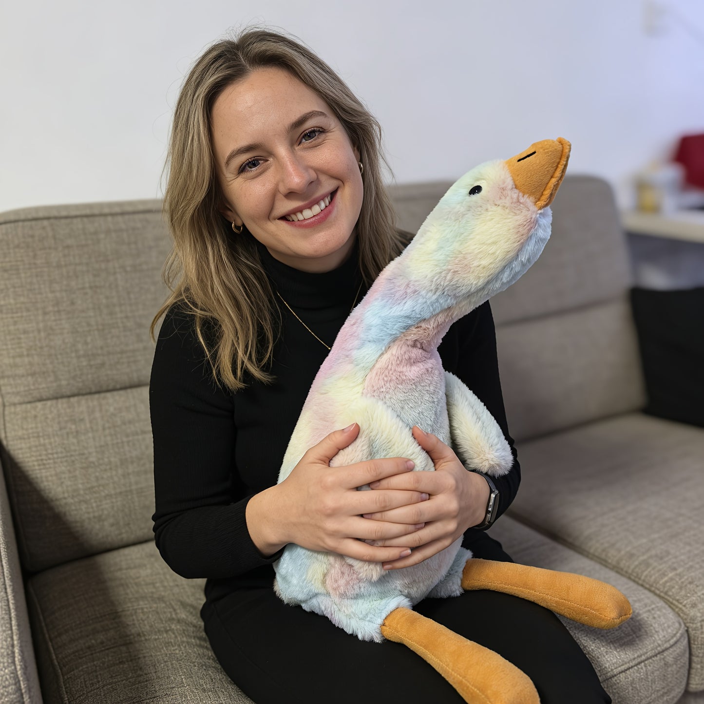 Large Plush Goose Pet Toy | Soft Sleeping Companion, Washable, Ideal for All Breed Sizes