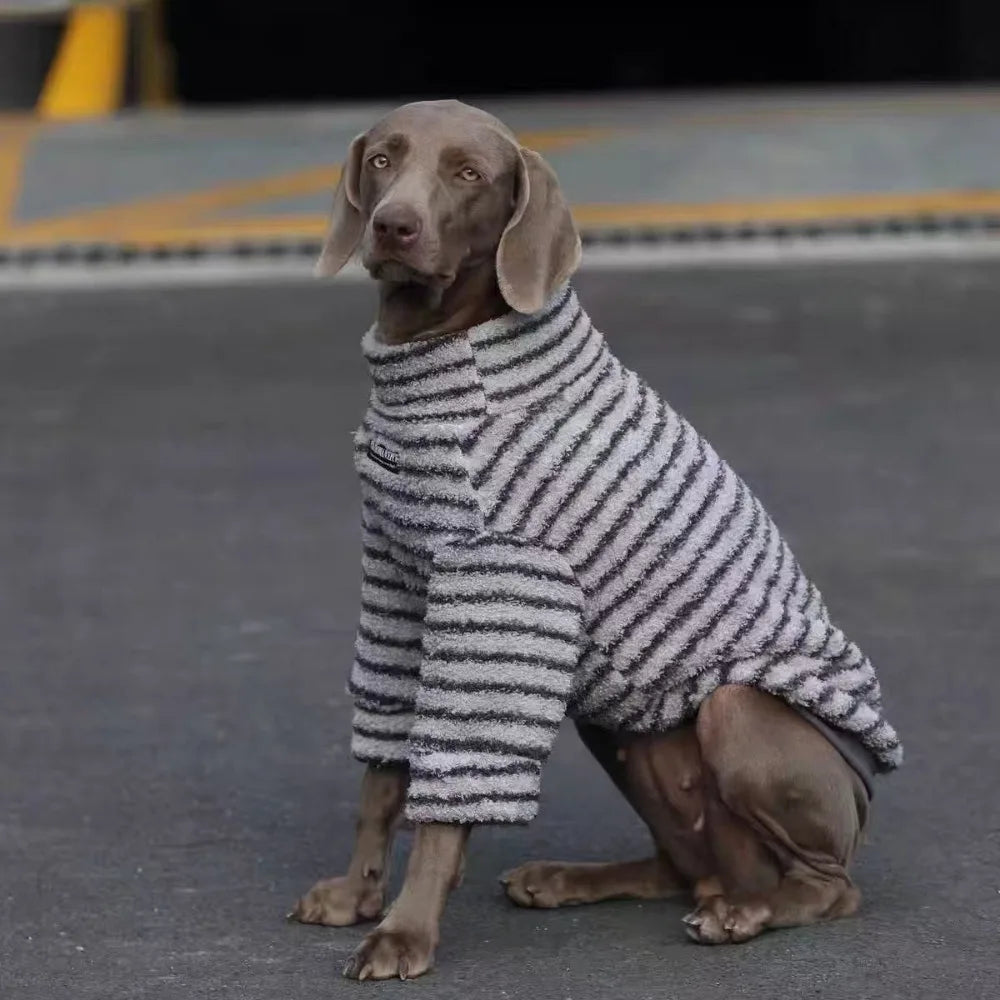 Fashion Polyester Stripe Fleece Dog Pullover