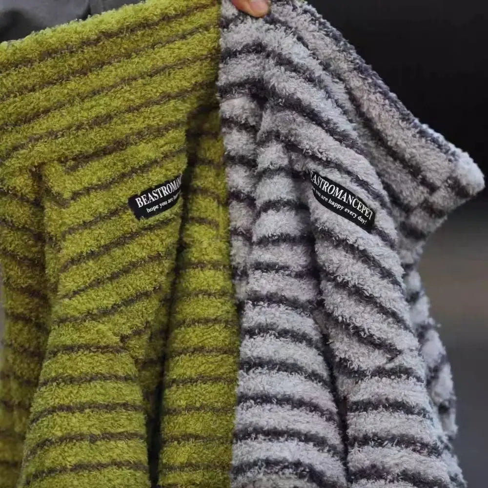 Fashion Polyester Stripe Fleece Dog Pullover