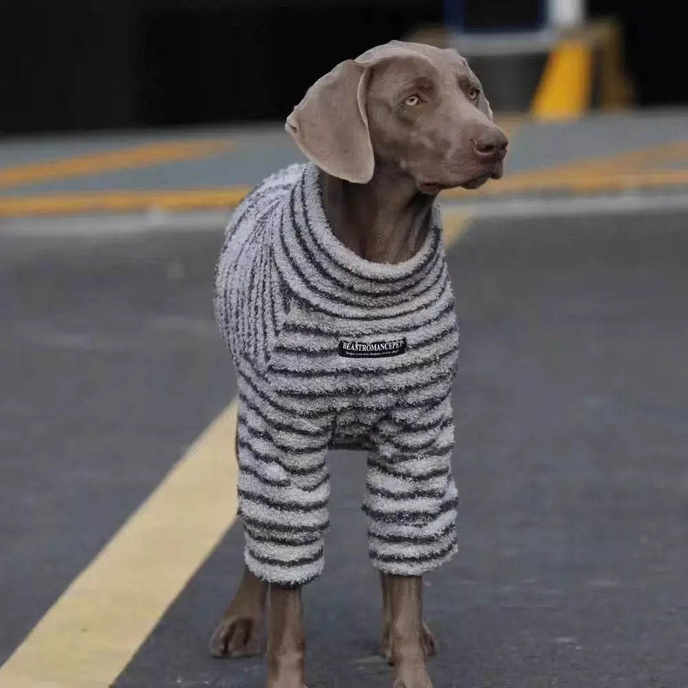 Fashion Polyester Stripe Fleece Dog Pullover