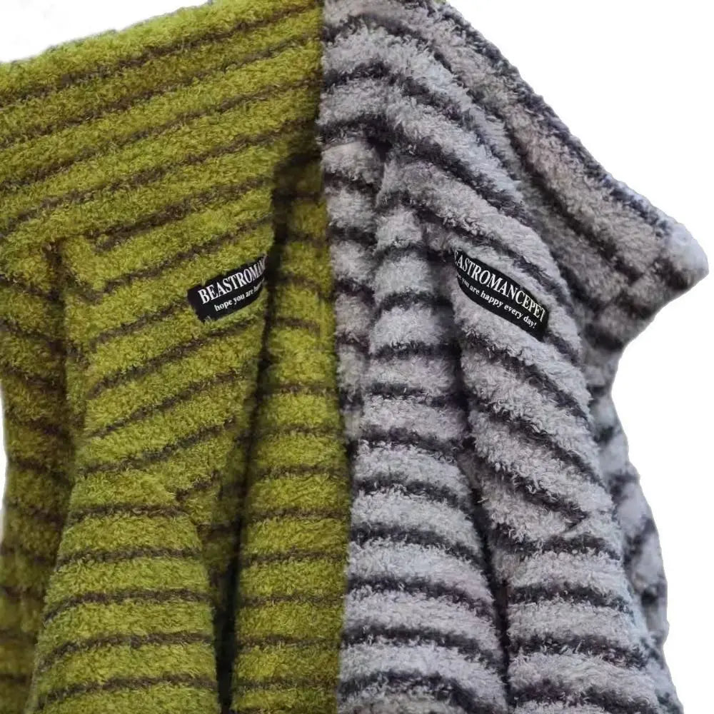 Fashion Polyester Stripe Fleece Dog Pullover