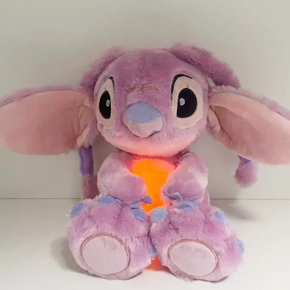 2026 hot Lilo Stitch Plush Doll Breath Child Peluche Kawaii Soothes Toy Anime Baby Music Light Sleep Toys Pink Stitch Kid Gifts