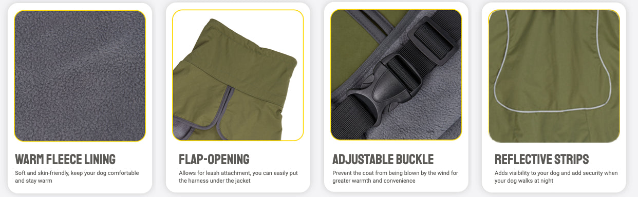 Military-Style Warm Jacket for Dogs