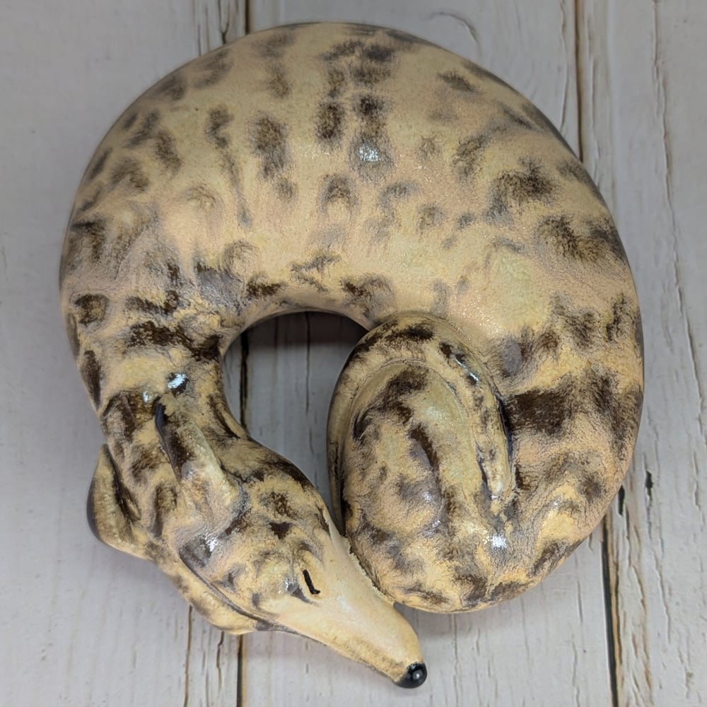 Fawn Brindle Sighthound Sculpture