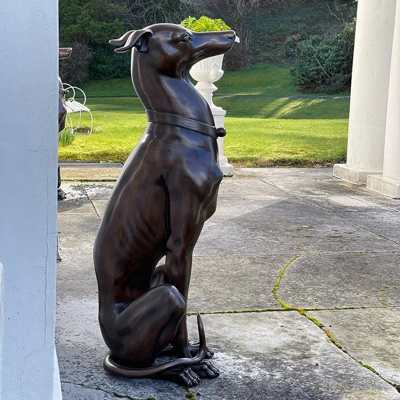 Bronze Sighthound Statues (pair)