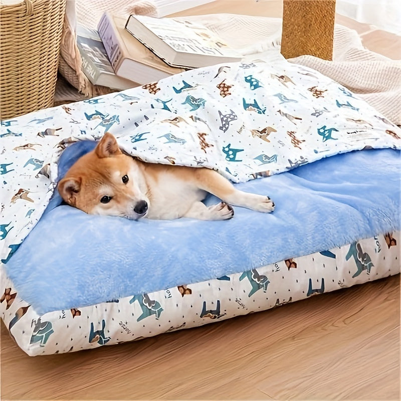 Non-Slip All-Season Semi-Enclosed Pet Bed - Soft, Warm, Removable, And Washable