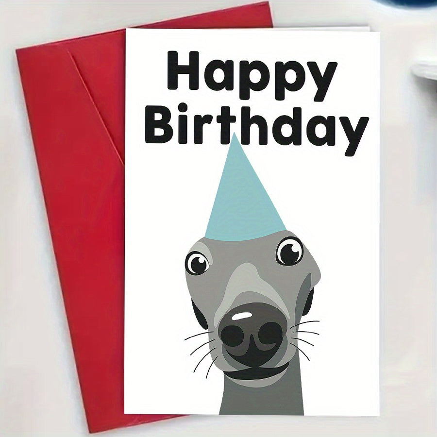 Funny Dog Birthday Card, Perfect for Greyhound and Whippet Lovers