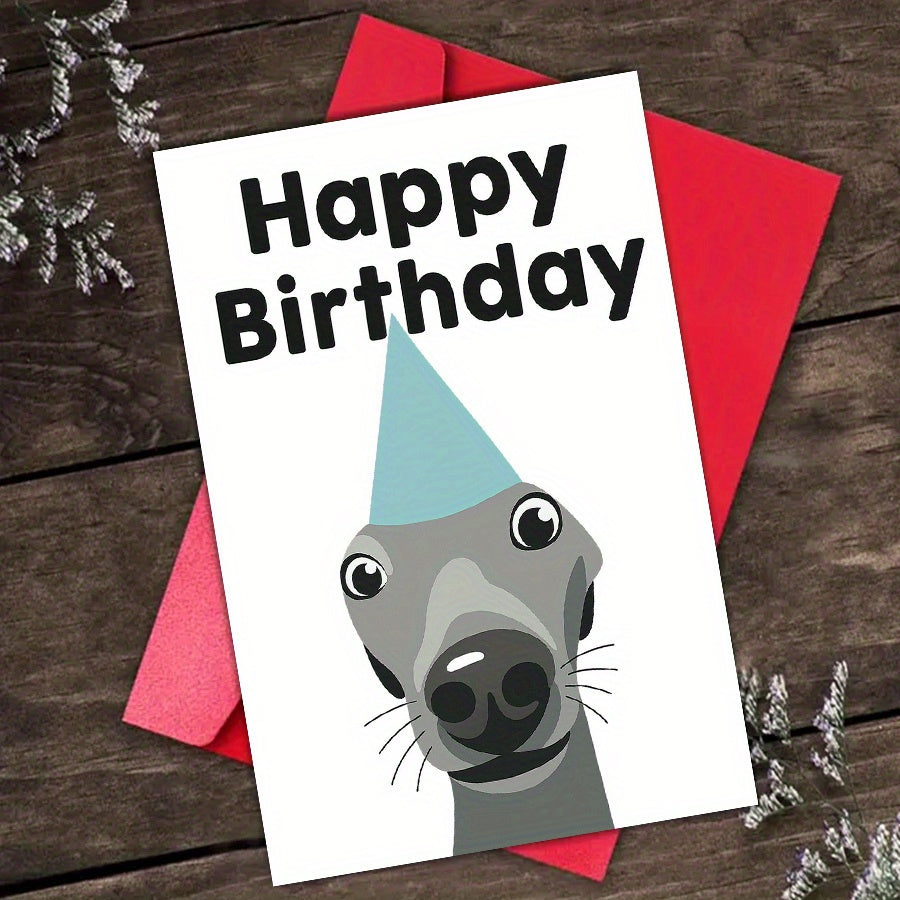 Funny Dog Birthday Card, Perfect for Greyhound and Whippet Lovers