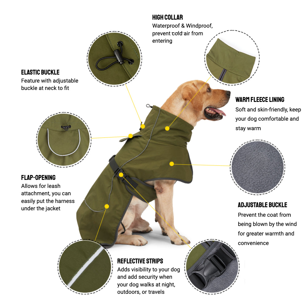 Military-Style Warm Jacket for Dogs