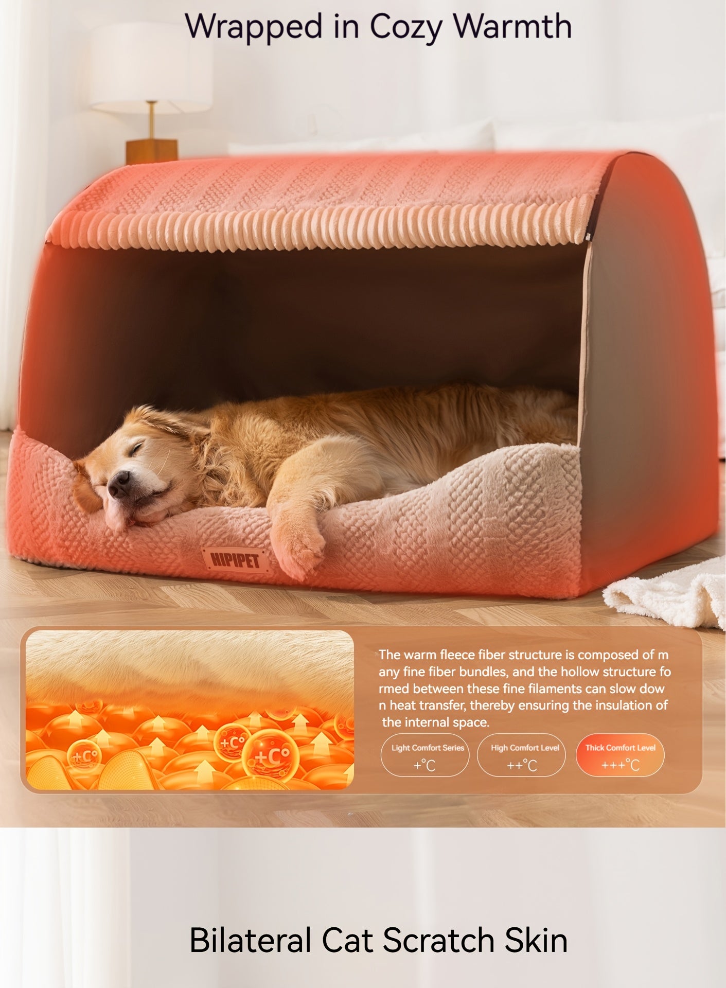 Winter Warm Pet Bed with Sleep Drawer