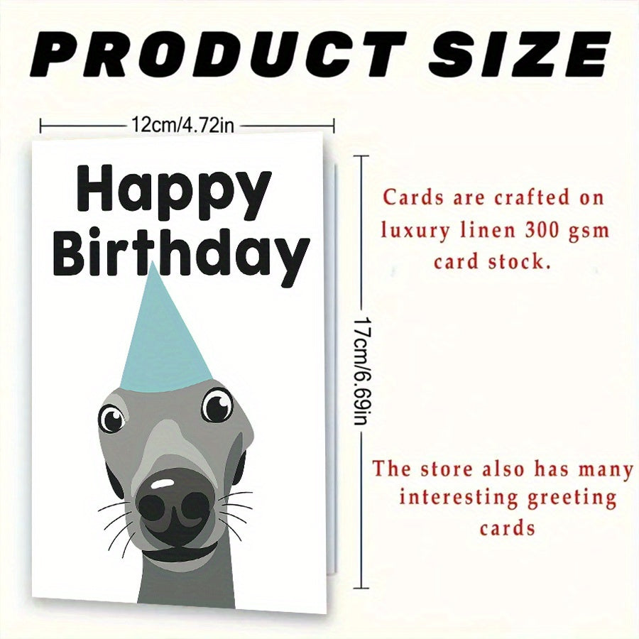 Funny Dog Birthday Card, Perfect for Greyhound and Whippet Lovers