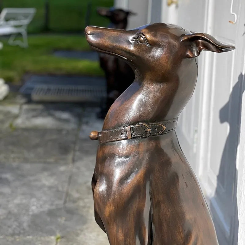 Bronze Sighthound Statues (pair)